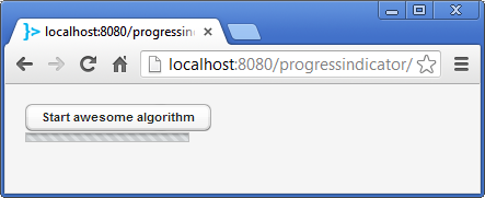 A progress indicator in a Vaadin app