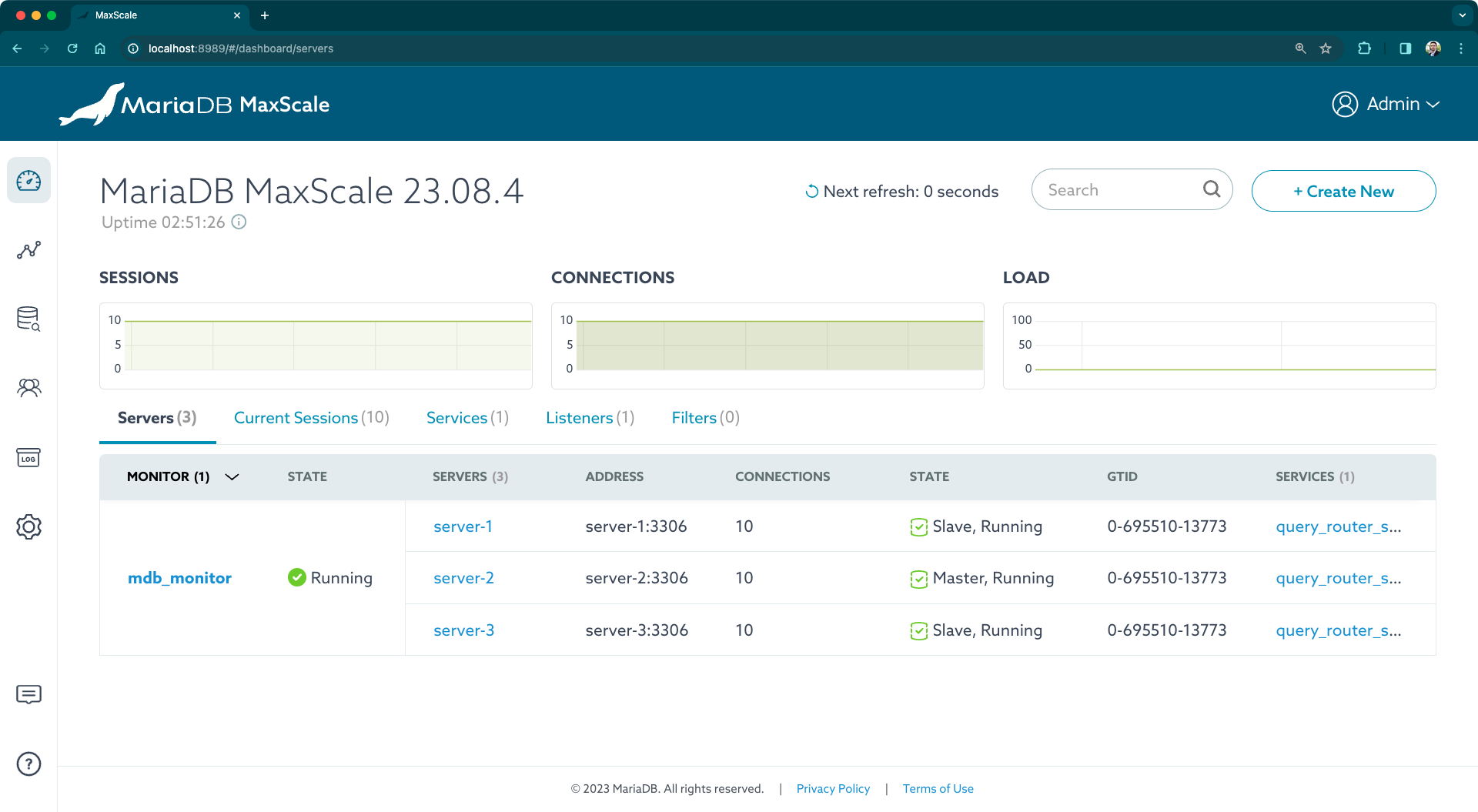 MaxScale GUI